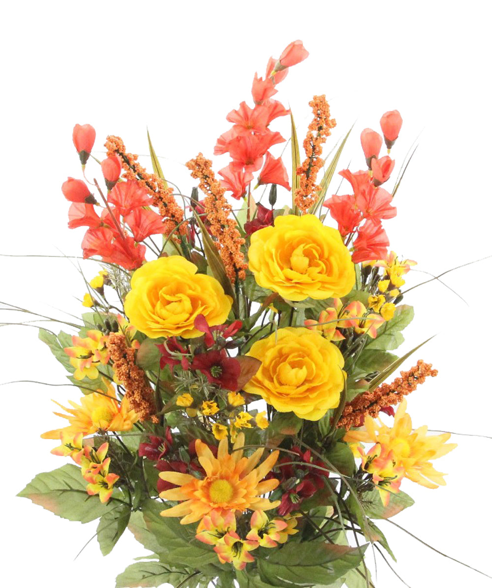 30 Stem Artificial flowers Morning Glory & Ranunculus Bush