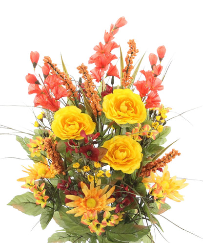 30 Stem Artificial flowers Morning Glory & Ranunculus Bush