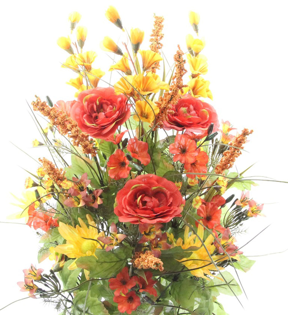30 Stem Artificial flowers Morning Glory & Ranunculus Bush