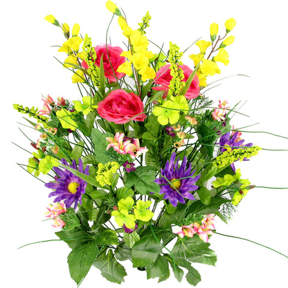 30 Stem Artificial flowers Morning Glory & Ranunculus Bush