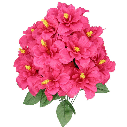 GPB5325-BEAUTY - 12 Stems Artificial Blooming Hibiscus FlowersBeauty