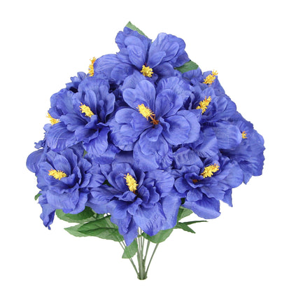 GPB5325-BEAUTY - 12 Stems Artificial Blooming Hibiscus FlowersBeauty