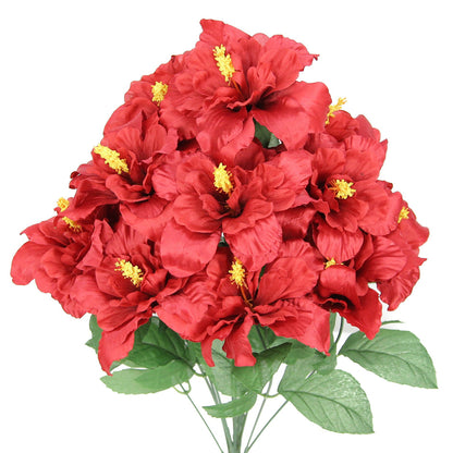 GPB5325-BEAUTY - 12 Stems Artificial Blooming Hibiscus FlowersBeauty