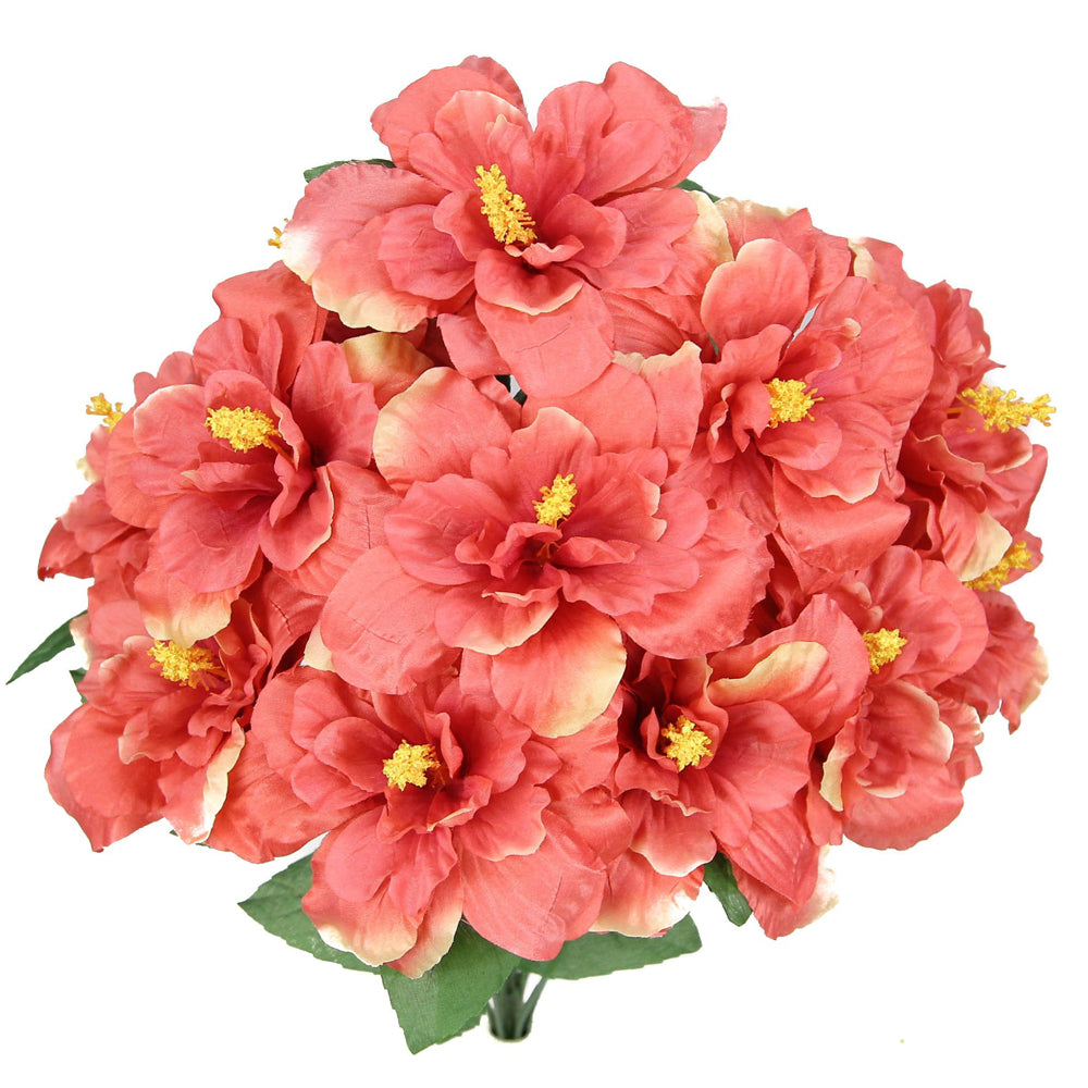 GPB5325-BEAUTY - 12 Stems Artificial Blooming Hibiscus FlowersBeauty