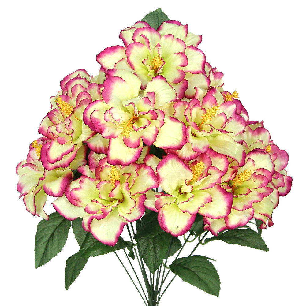 GPB5325-BEAUTY - 12 Stems Artificial Blooming Hibiscus FlowersBeauty