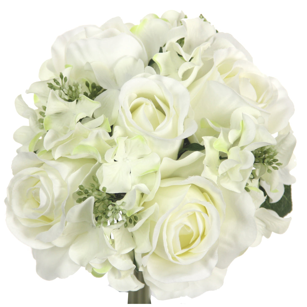 9 Stems Faux hydrangea Rosa Flower Bouquet Fake Flowers