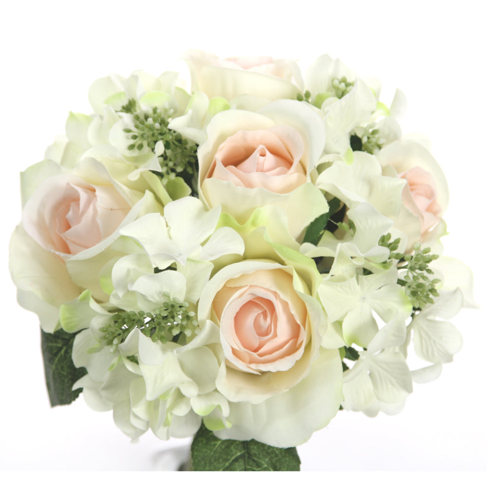 9 Stems Faux hydrangea Rosa Flower Bouquet Fake Flowers