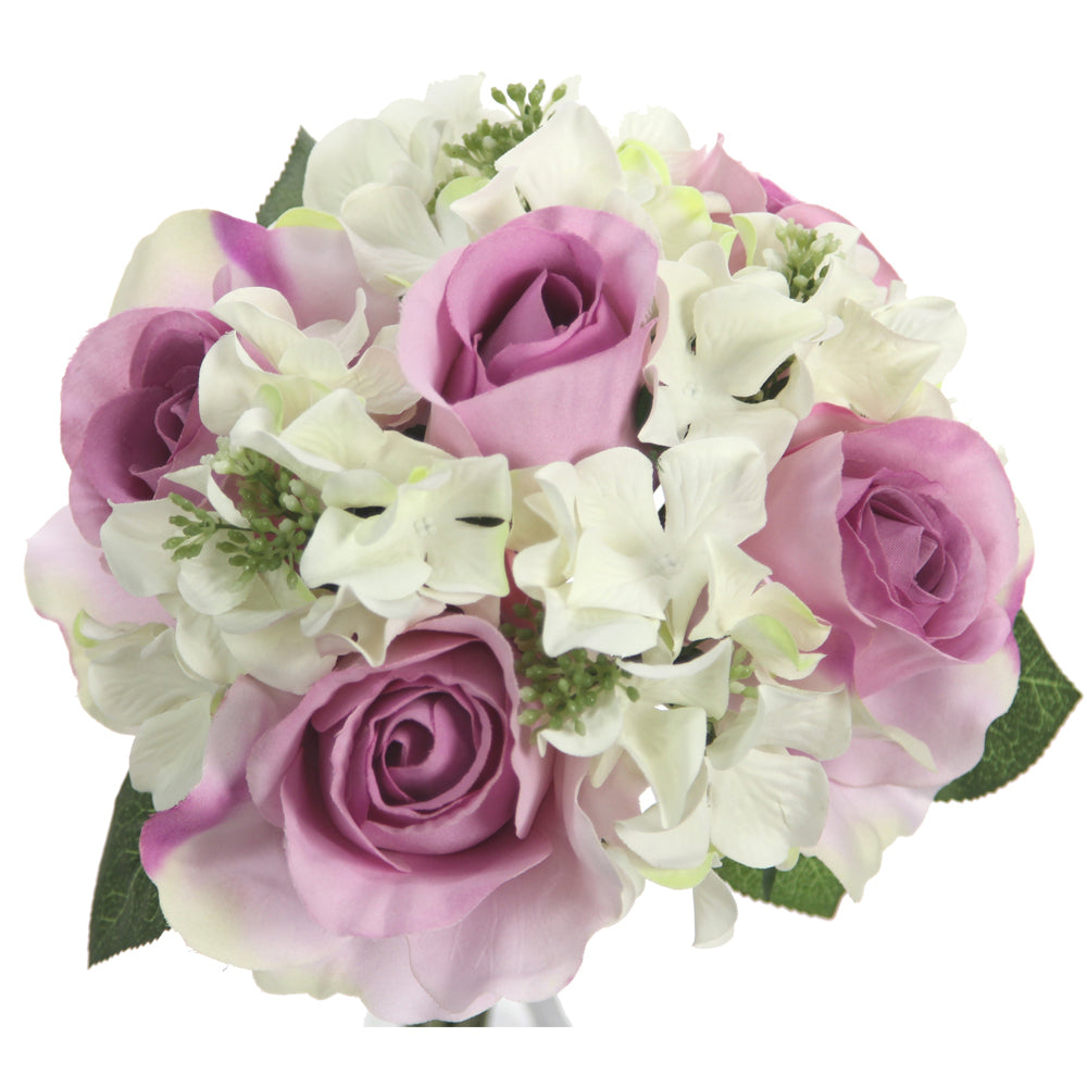 9 Stems Faux hydrangea Rosa Flower Bouquet Fake Flowers