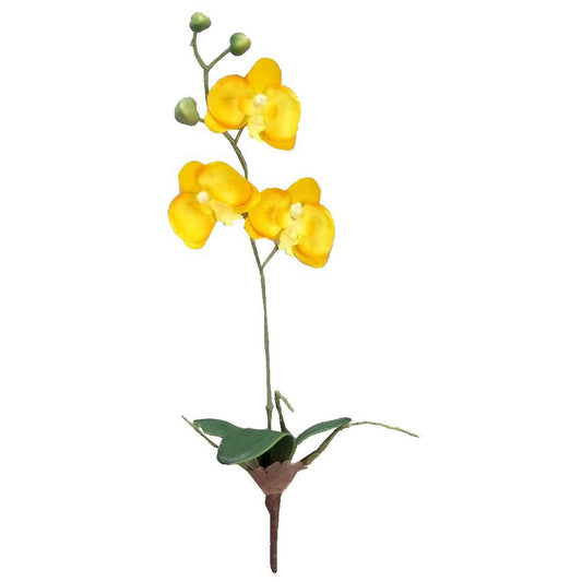 GPL952-DK.YW - 14"H Artificial Mini Orchid Yellow