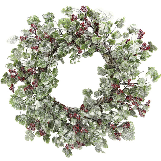 GXW7906-SNOW 22" D Faux Snow Ivy Berry Christmas   Snow