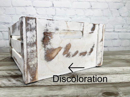 Rustic White Set Distressed Decorative Wood Crates Storage Container
